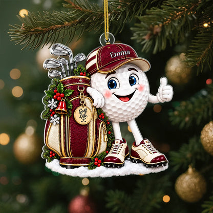 Golf Life Personalized Acrylic Ornament - Custom Name Golfer Keepsake Gift for Dad