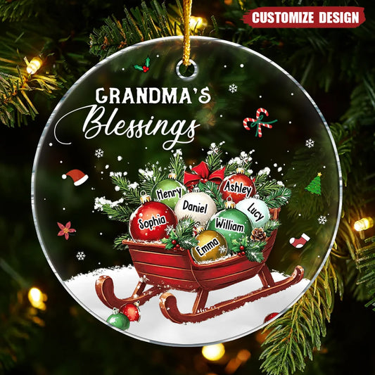 Grandma's Blessings Personalized Acrylic Ornament - Christmas Keepsake  for Grandma
