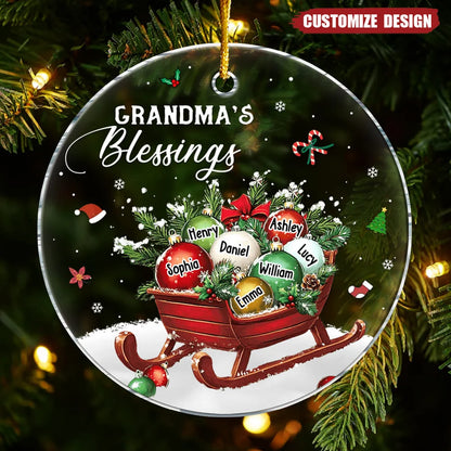 Grandma's Blessings Personalized Acrylic Ornament - Christmas Keepsake  for Grandma