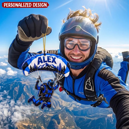 Personalized Skydiving Ornament - Custom Name Parachute Acrylic Christmas Keepsake Gift