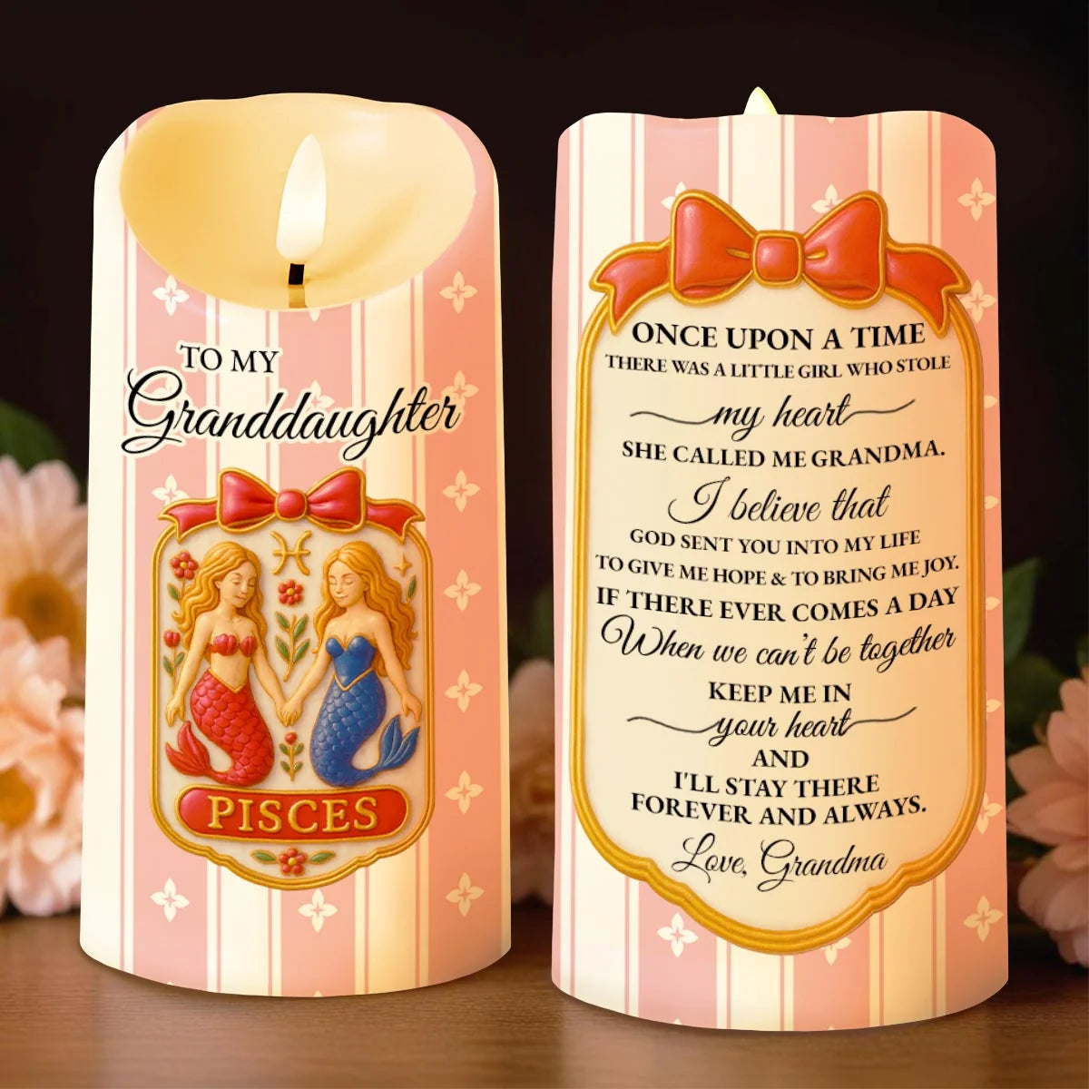 To My Granddaughter Little Girl And Zodiac Sign Keepsake