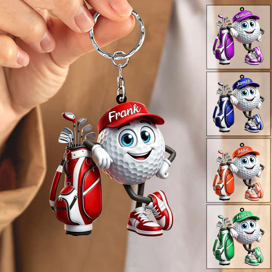 Personalized Golf Keychain for Dad with personalized design details for meaningful gifting