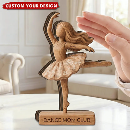 Personalized Ballerina Wooden Plaque personalization view for Mom