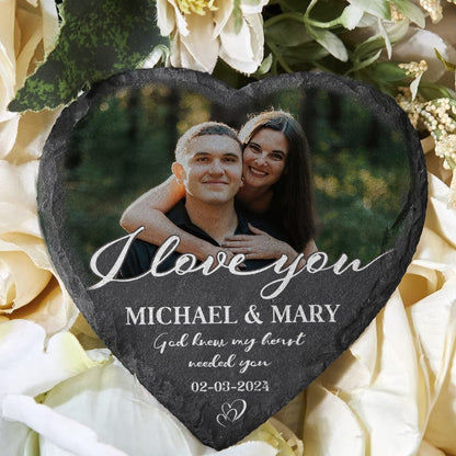 Custom Photo Slate Rock for Wife with personalized design details for meaningful gifting image 6
