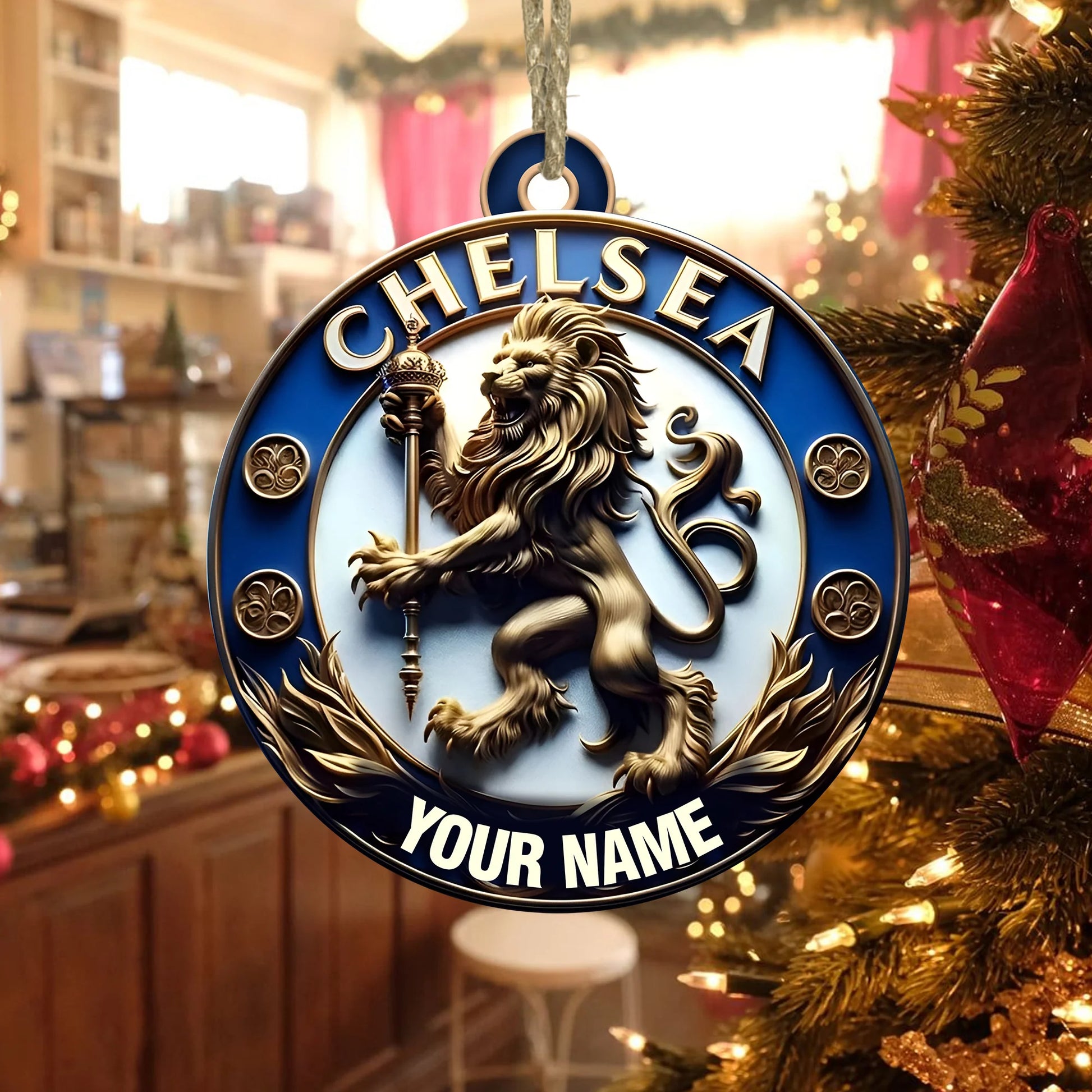 Custom Chelsea Fc Ornament personalization view for Dad