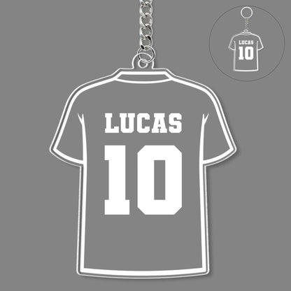 Custom Soccer Jersey Keychain for Mom with personalized design details for meaningful gifting