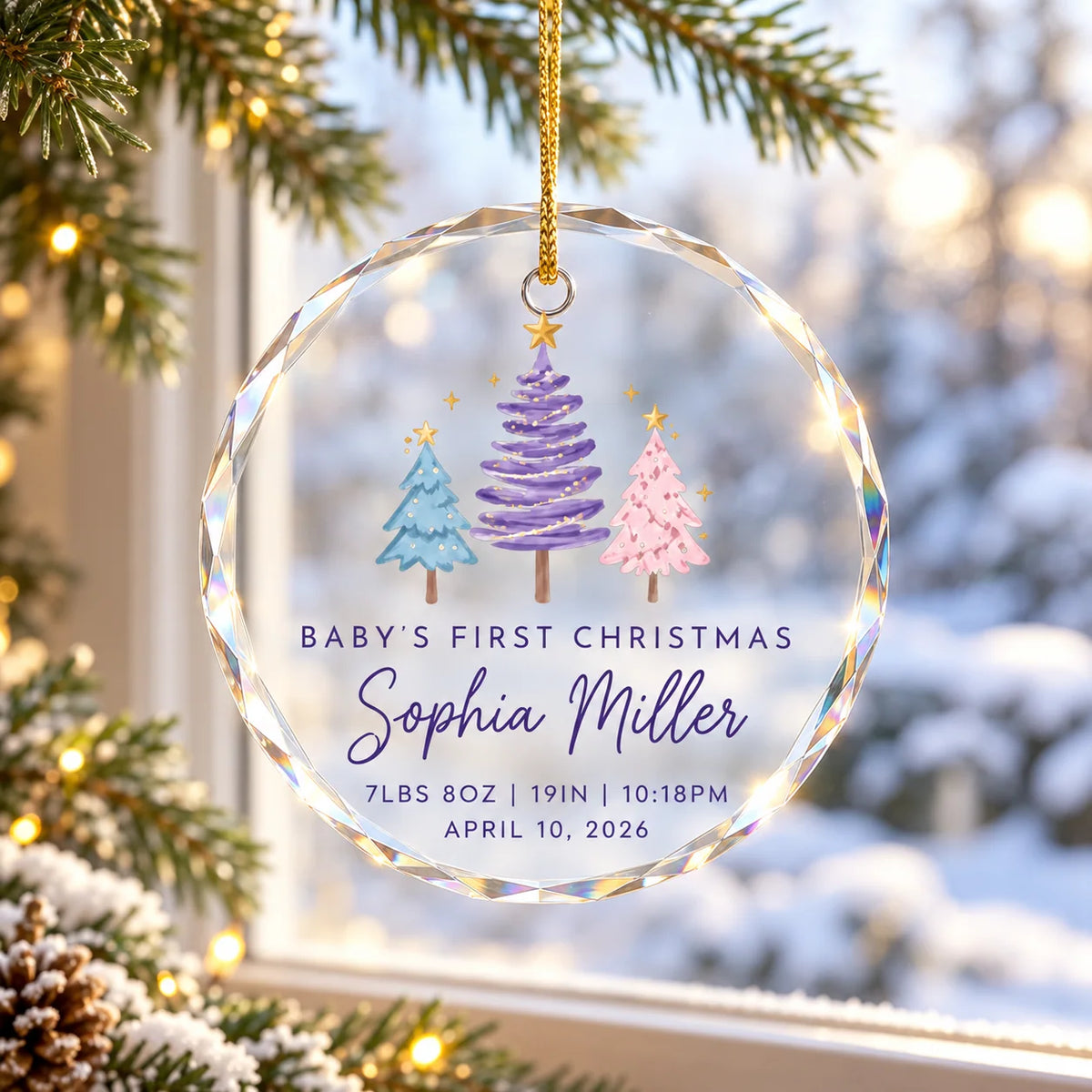Baby’s First Christmas Glass Ornament, Personalized Birth Stats, Christmas Gift For Baby f17cd4d5-51e0-452f-b9b3-296b21488642-banner-1.png