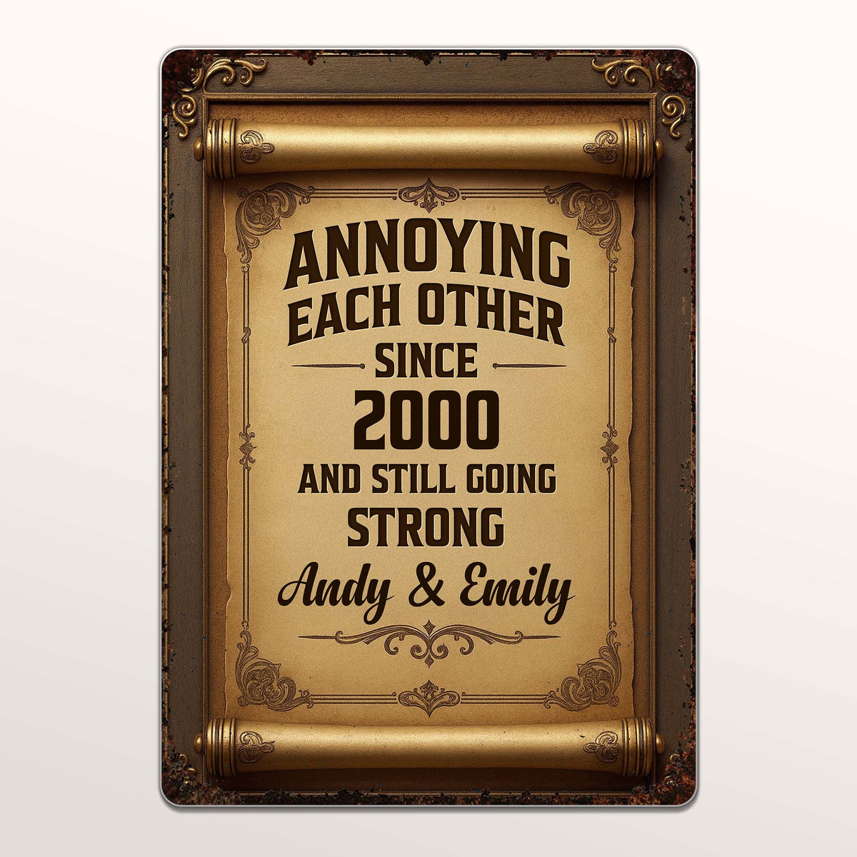 Annoying Each Other Since Personalized Metal Sign for Couples - Custom Vintage Keepsake
