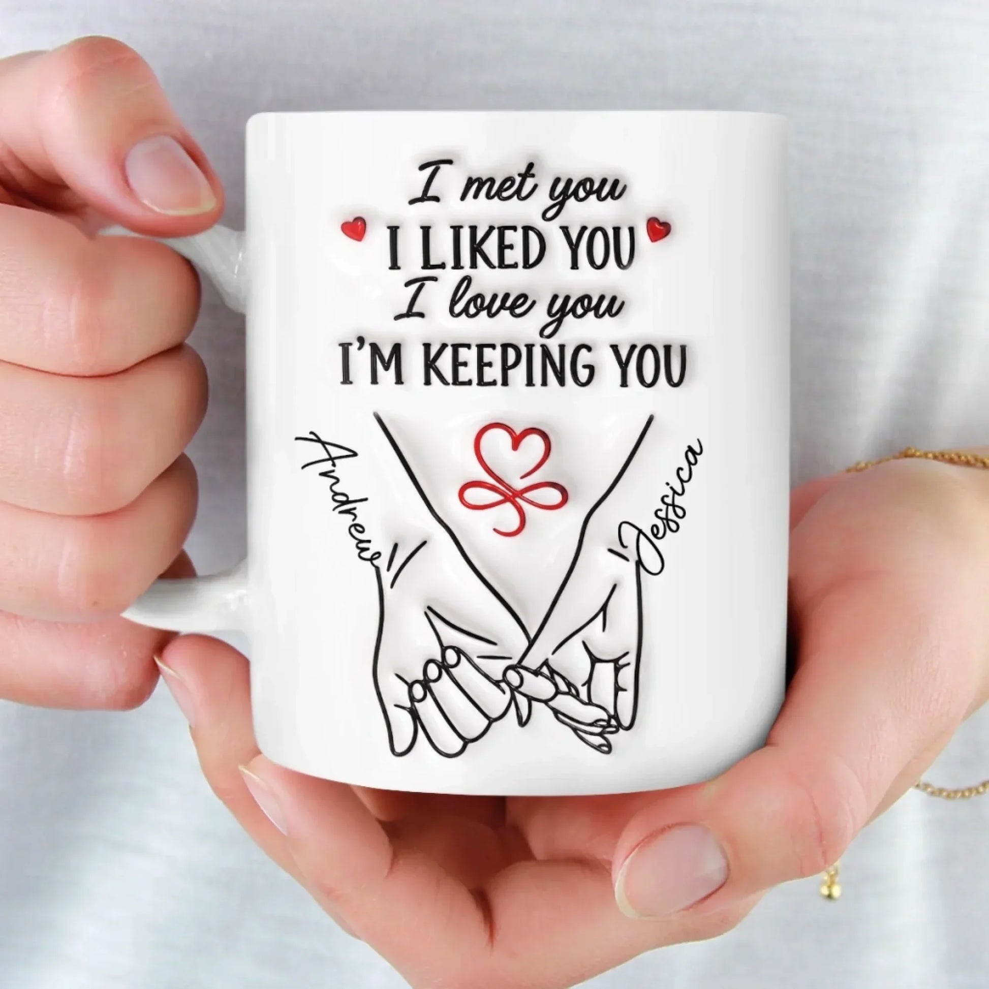 "The Day Our Story Began" Personalized Couple Mug - Custom Names & Date Gift for Wife or Husband