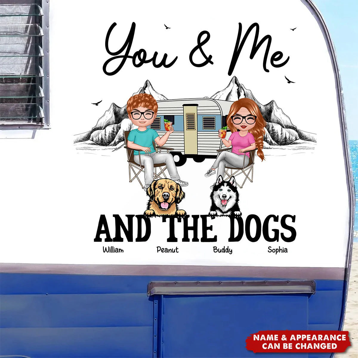 Custom Rv Decal personalization view for Couples