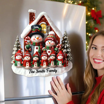 Personalized Snowman Family Christmas Decal - Custom Holiday Sticker with Names