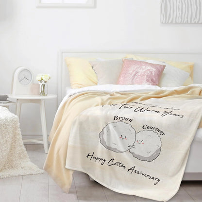 Custom 2Nd Cotton Anniversary Blanket personalization view for Wife