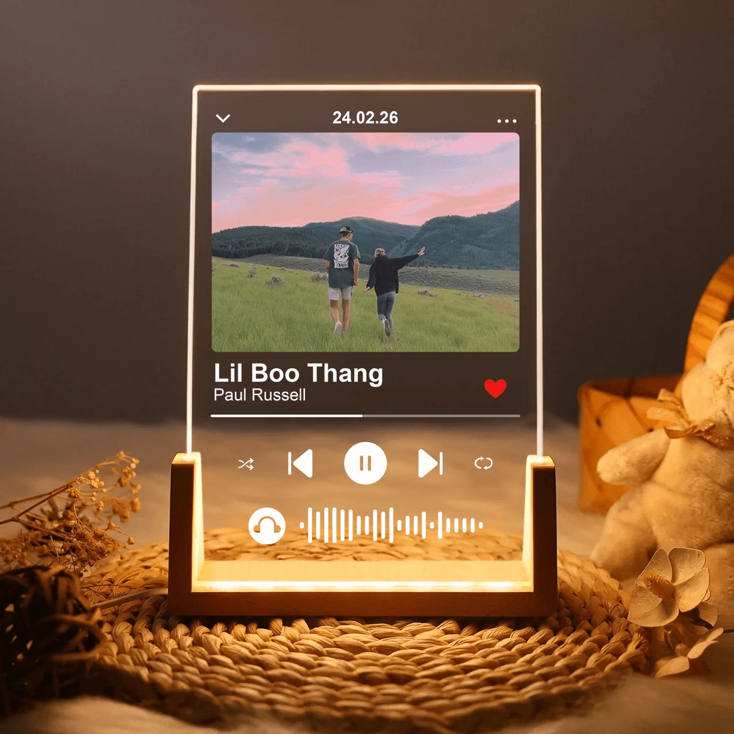 Custom Photo Music Plaque personalization view for Couples