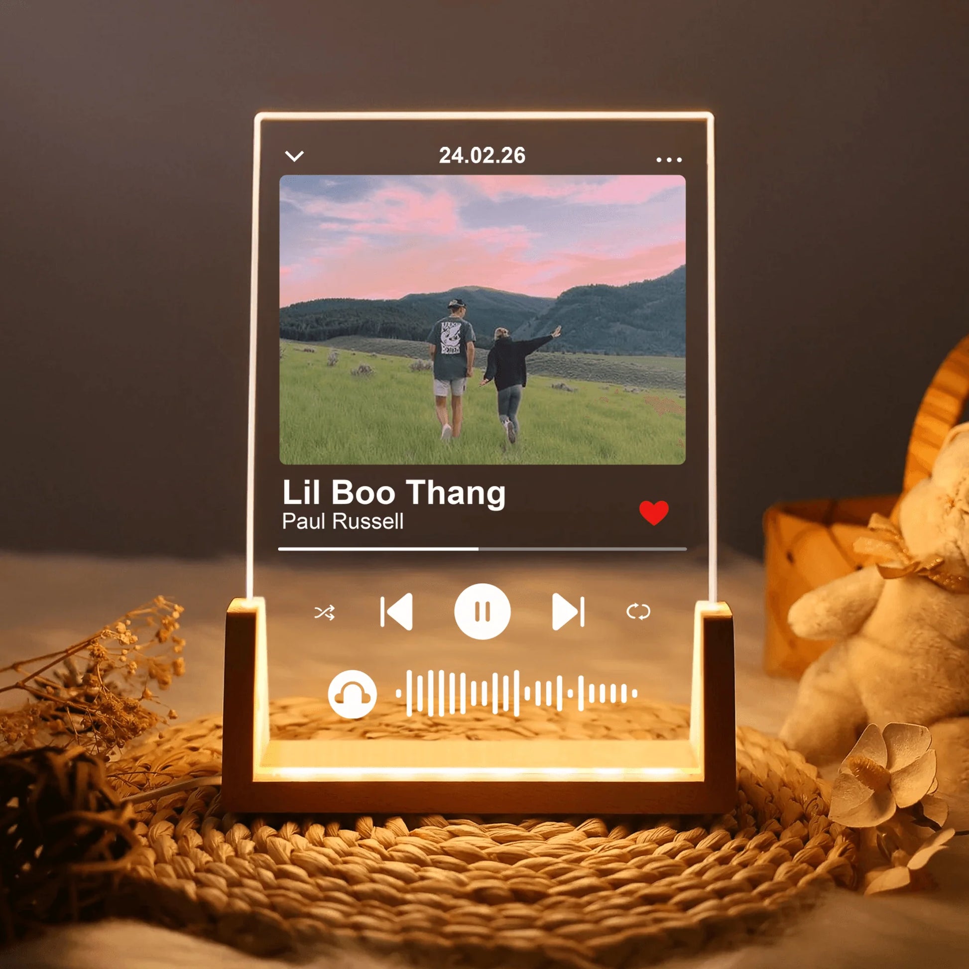Custom Photo Music Plaque personalization view for Couples