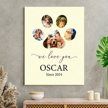 PRINTS10 Custom Photo We Love You Dog Cat Pet Photo Collage Memorial Poster Canvas Picture Frame DM01 891165