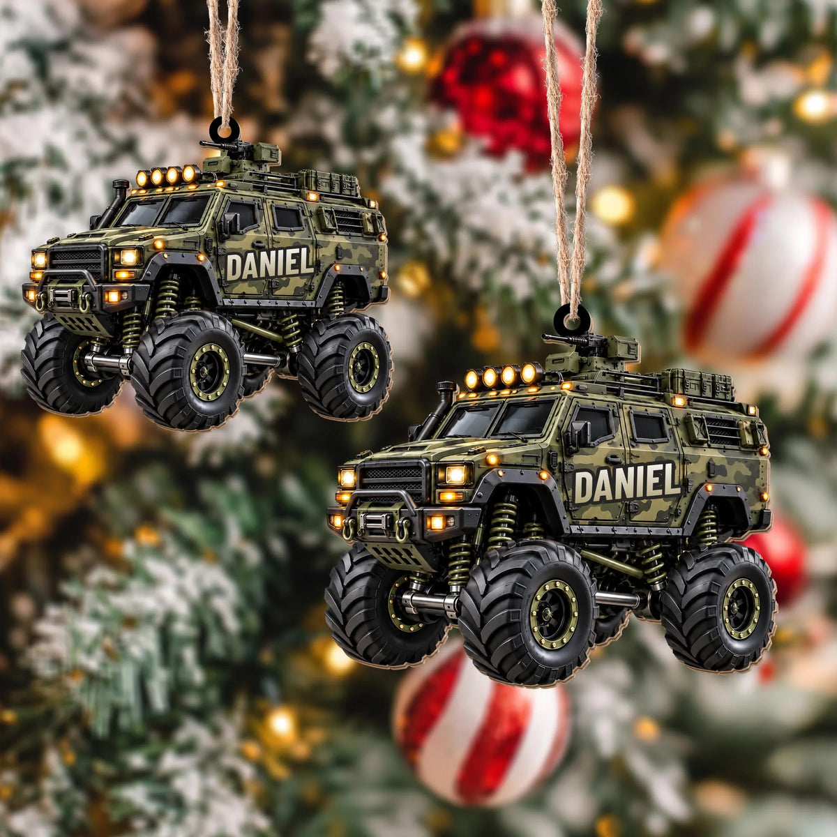 Ready For Adventure Personalized Monster Truck Wood Ornament - Custom Holiday Keepsake Gift for Son Grandson