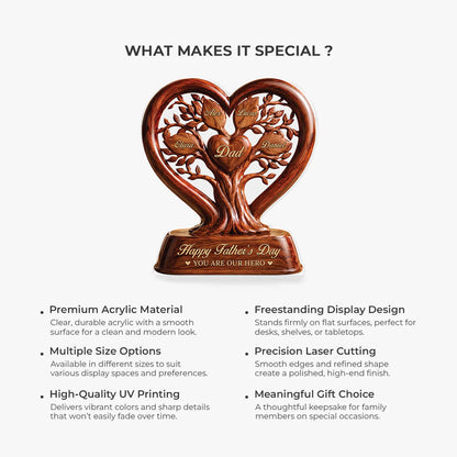 Plaque material and size view - Custom Family Tree Acrylic Plaque