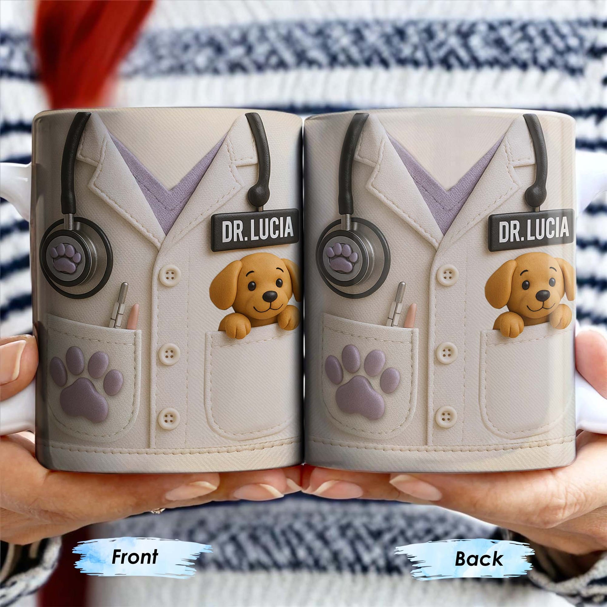 Personalized Vet Lab Coat Coffee Mug - Custom Veterinarian Gift for Dog Lovers and Vet Techs