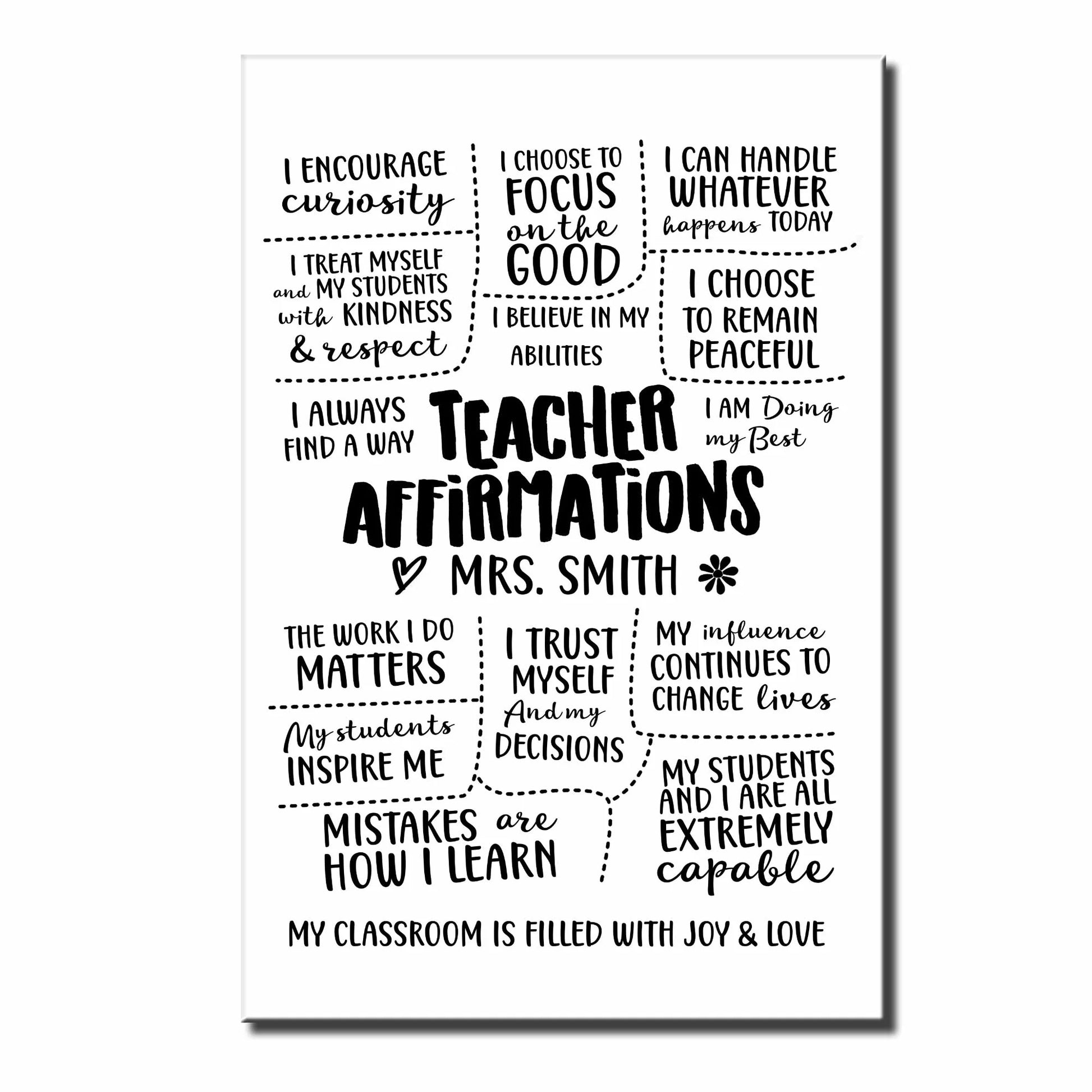 Personalized Teacher Affirmations Poster for Teacher with personalized design details for meaningful gifting image 7