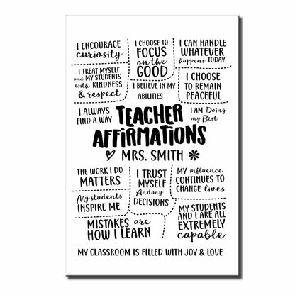Personalized Teacher Affirmations Poster for Teacher with personalized design details for meaningful gifting image 7