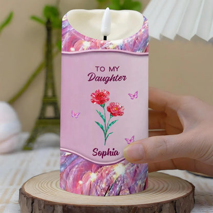 To My Daughter, Flowers And Butterflies Love Message