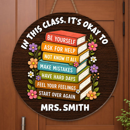 Wood Sign material and size view - Personalized Teacher Gifts