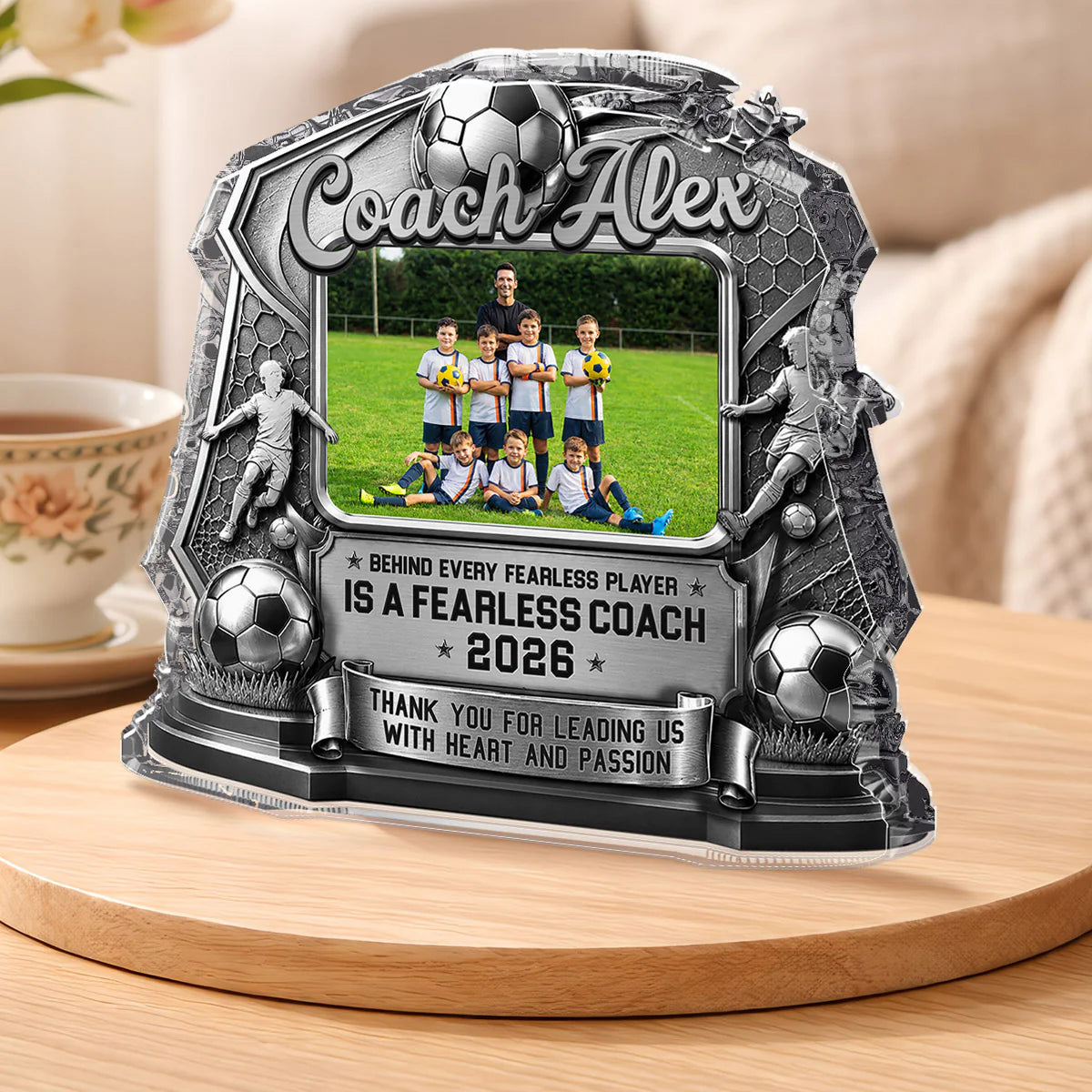 Personalized Soccer Coach Plaque personalization view for Teacher