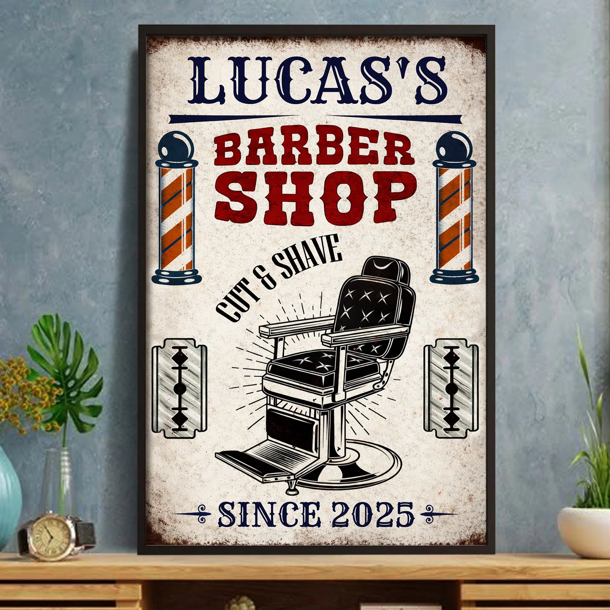 Custom Barber Shop Sign personalization view for Coworker / Boss