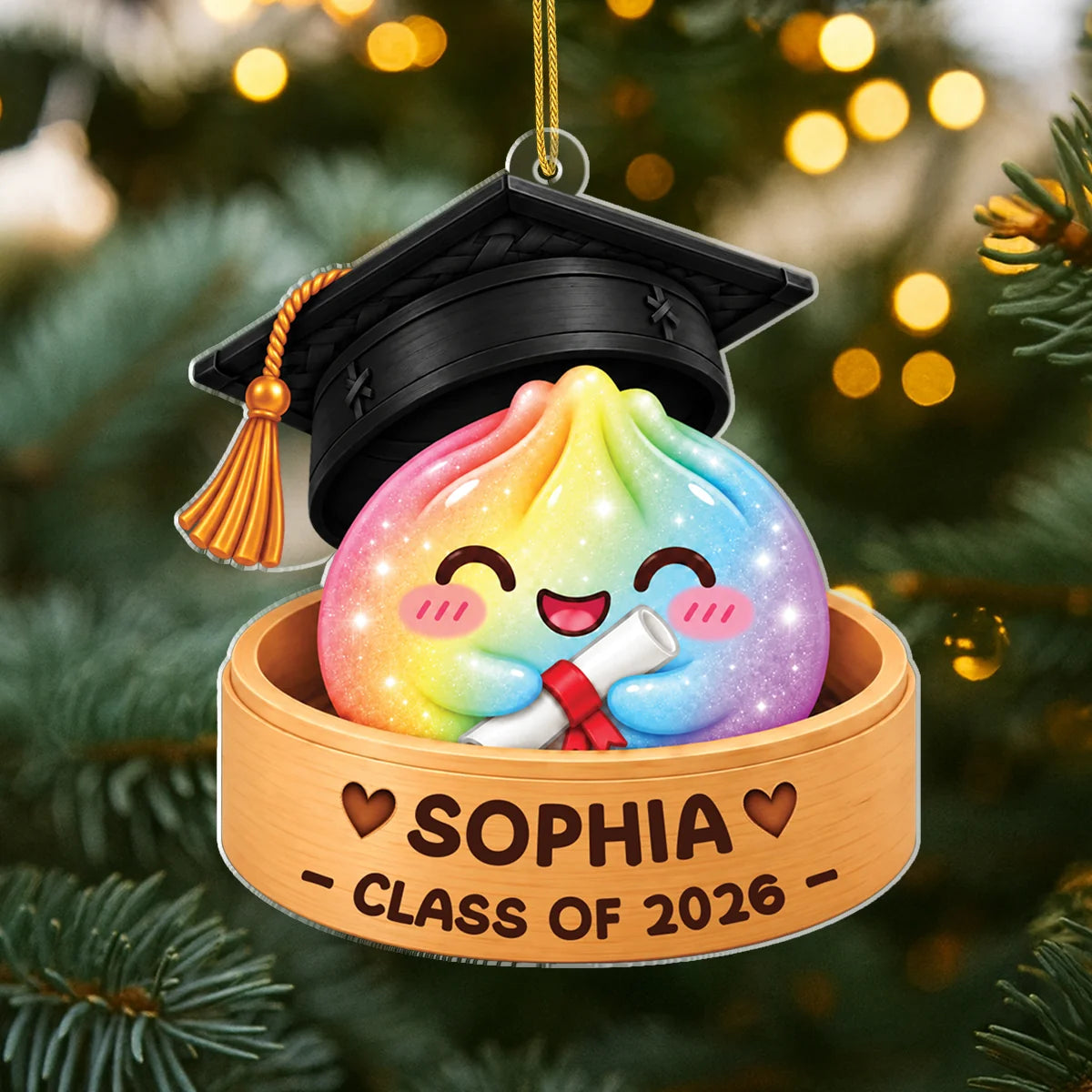 Class of 2026 Graduation Dumpling - Personalized Acrylic Ornament for Senior Gift Keepsake