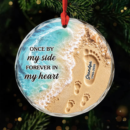 Those We Love Don't Go Away Personalized Glass Ornament - Custom Memorial Keepsake for Family