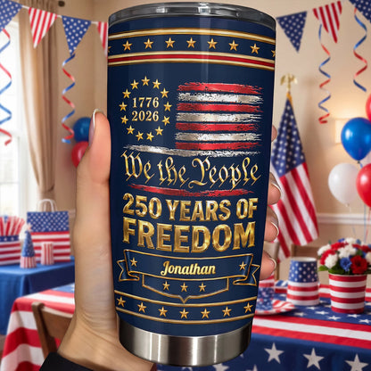 Patriotic American Flag Tumbler for Military / Veteran with personalized design details for meaningful gifting