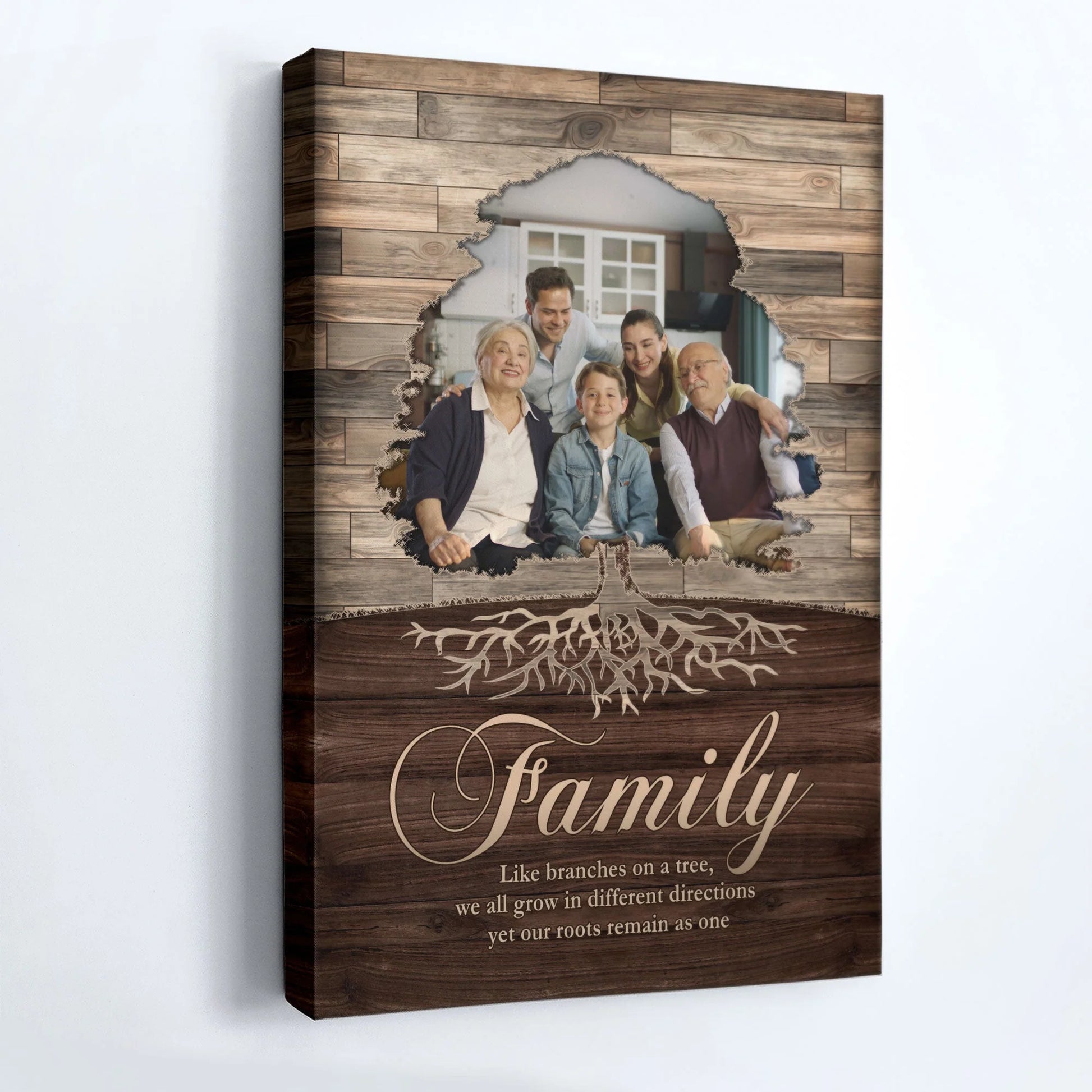 "Family Like Branches On A Tree" Personalized Photo / Canvas - Custom Family Wall Decor