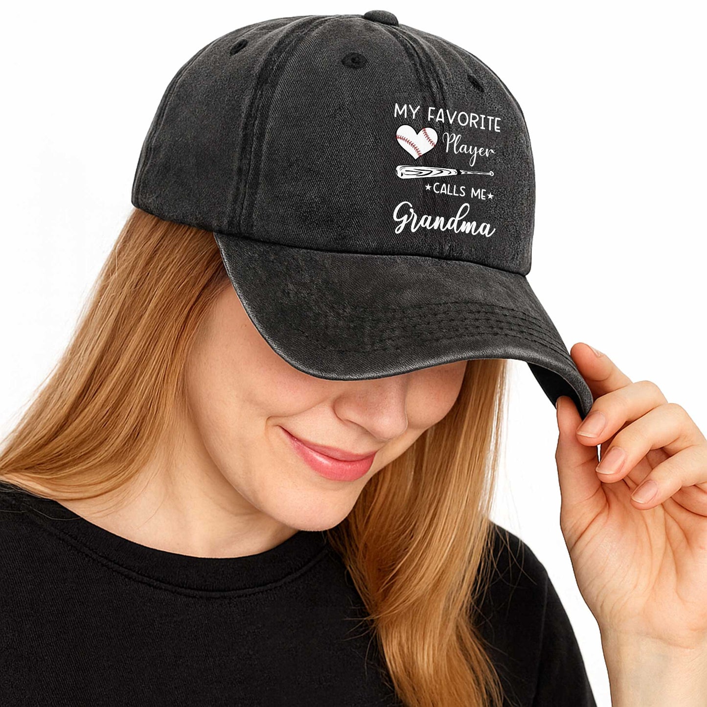 T-Shirt / Hoodie material and size view - Custom Grandma Baseball Cap