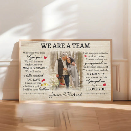 Custom Couple Canvas Print personalization view for Wife