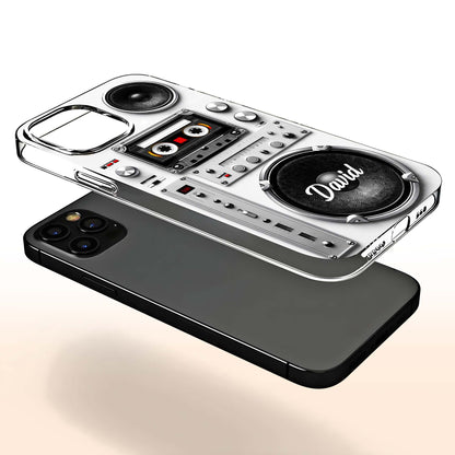 Phone Case material and size view - Personalized Retro Boombox Clear Phone Case