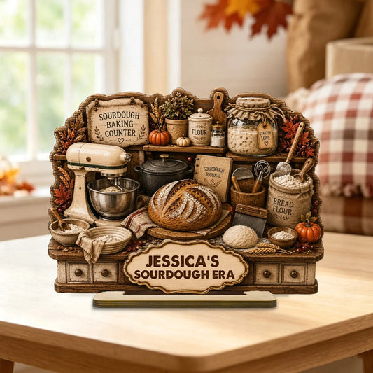 Personalized Sourdough Era Wooden Plaque - Custom Sourdough Baking Counter Gift for Home Bakers