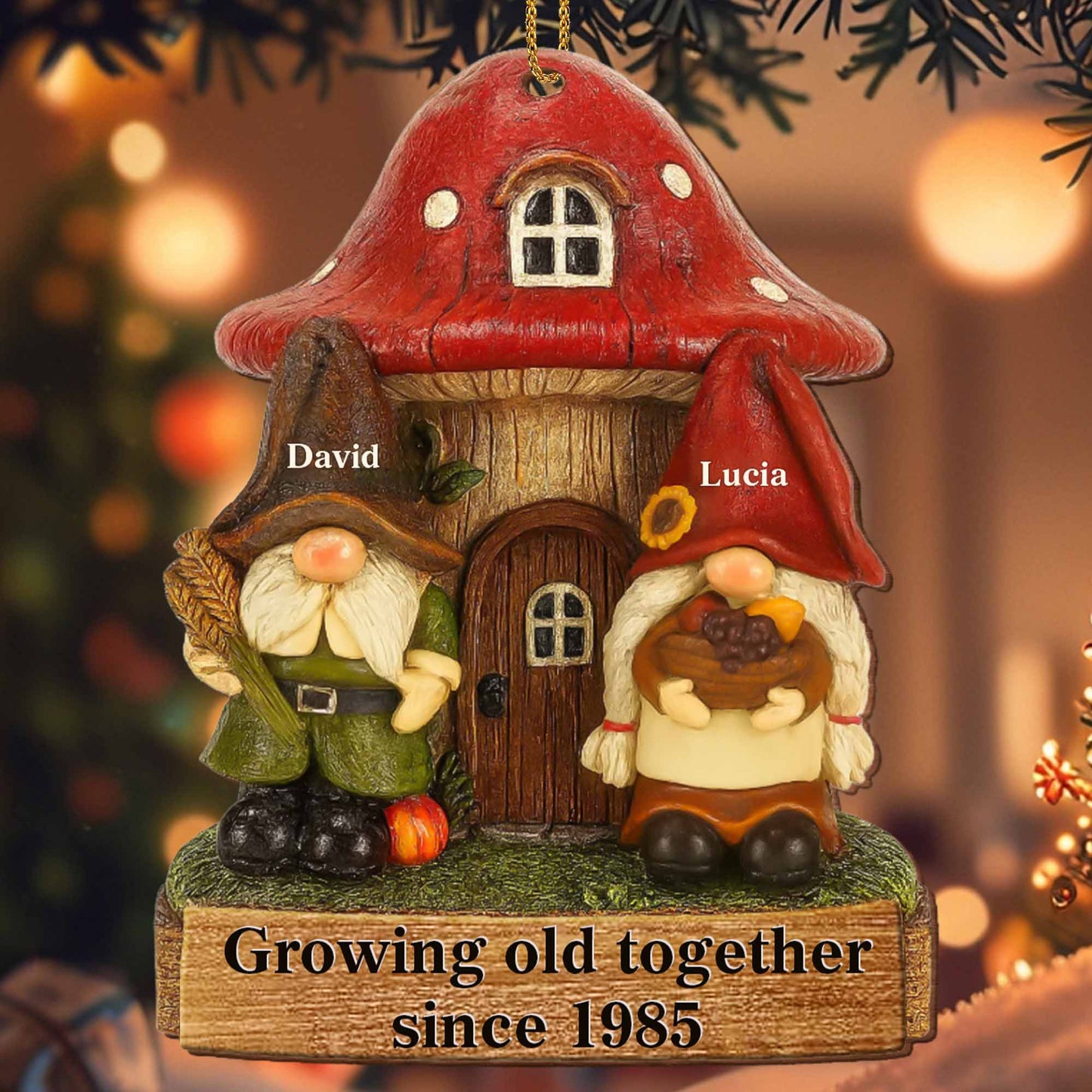 Wooden Ornament gift-ready design for Couples