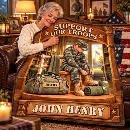 Personalized US Army Soldier Blanket – Proud to Serve, Custom Name Military Christmas Gift For Military Soldier C2408 Hv01 KL07