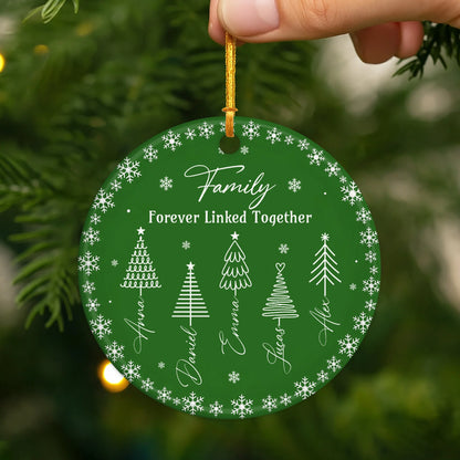 "Forever Linked Together" Personalized Ceramic Ornament - Custom Christmas Gift for Siblings