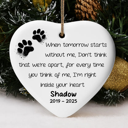 When Tomorrow Starts Without Me, Heart With Paw Prints