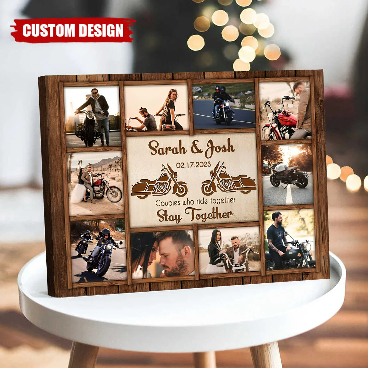 Canvas / Poster material and size view - Custom Motorcycle Photo Collage