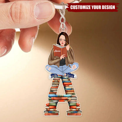 Custom Book Lover Keychain personalization view for Mom