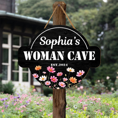 Personalized She Shed Wood Sign - Custom Floral Garden Plaque Gift and Home Decor