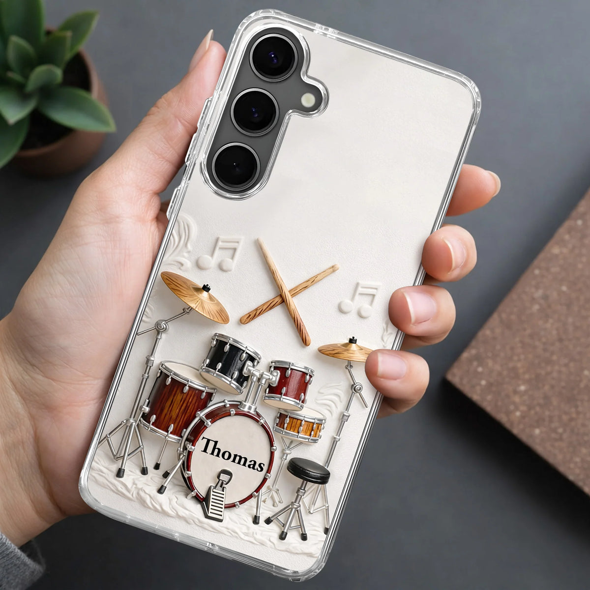 A Passion For Rhythm With 3D Drum Kit And Musical Notes