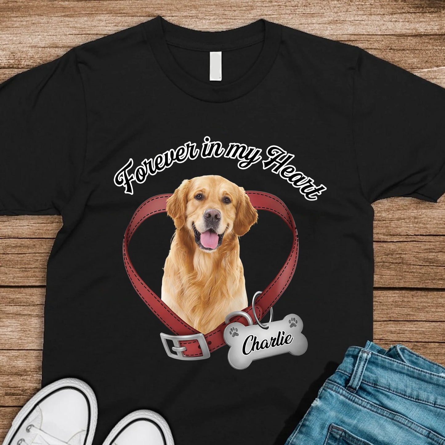 Forever In My Heart - Custom Pet Photo Memorial T-Shirt