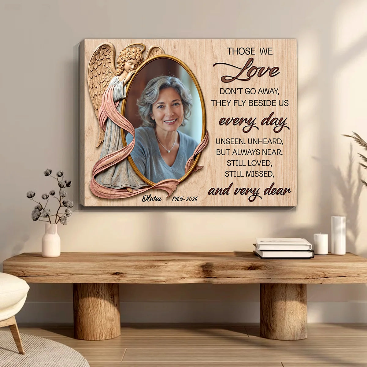 "Those We Love Don't Go Away" Personalized Memorial Canvas / Poster - Sympathy Gift for Family