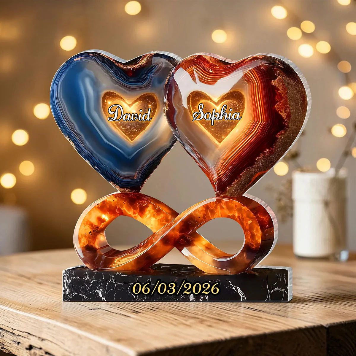 Personalized Acrylic Plaque personalization view for Couples