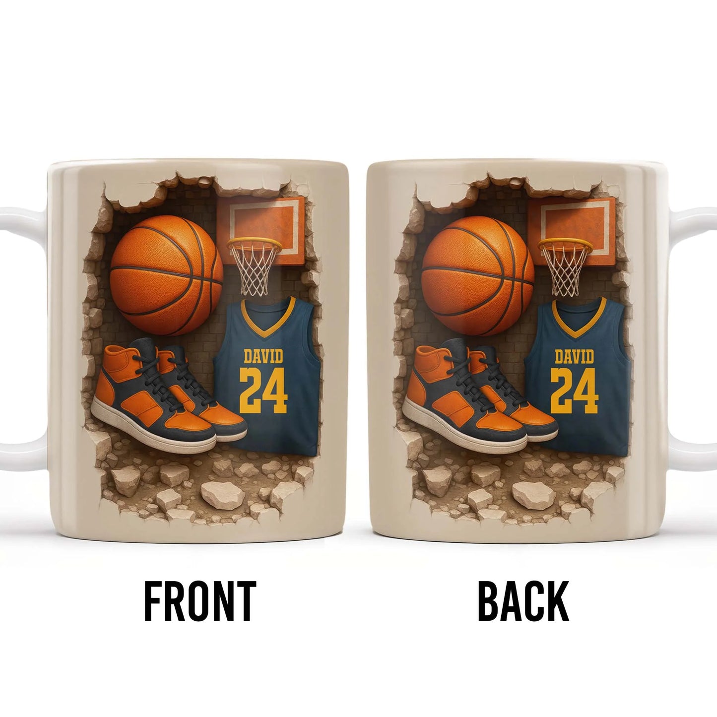 Personalized basketball mug featuring custom jersey sneakers design - unique gift for basketball lovers image 6