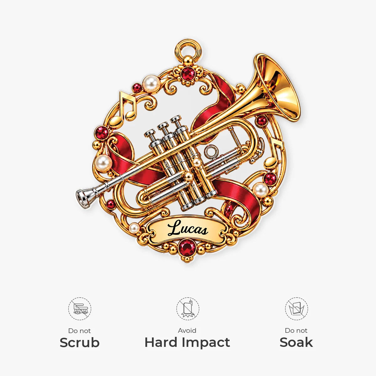 Personalized Musical Instrument Ornament - Custom Keepsake Christmas Gift for Band & Music Lovers