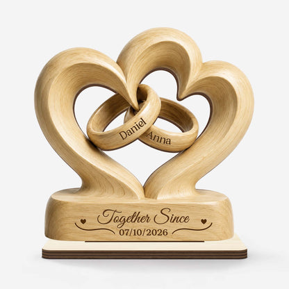 Together Since Wooden Plaque - Personalized Anniversary Gift for Couples